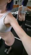 Sneaking some nudes in the gym [IMG]