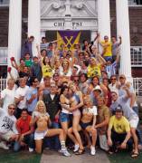 University of Colorado Boulder flashing outside the frat