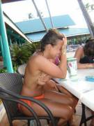 Orange bikini bottom