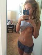 Flashing one perfect boob