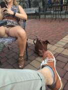 On the patio of a local pub. Hope someone saw.