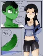 Blackfire & Beast boy something something...