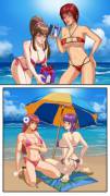 Dead or Alive girls hit the beach; feat. Ayame, Kasumi, Mila, & Hitomi (pablocomics)