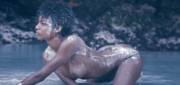 Ebonee Davis in the mud