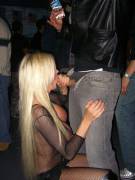 showing her blowjob skills