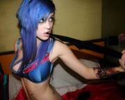 Blue haired beauty