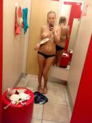 seeing how her bra looks half way off at target