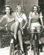 Vintage bike riding. 1950s & 1960s.