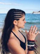 Strong girl in grade