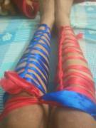 I like a bit of bondage. So here is Leg Gauntlets [M]ade by silk ribbons