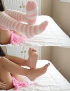An on/off with fuzzy stockings