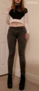 In my jeans and crop top..
