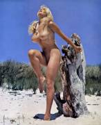 Marie Deveraux on the Isles of Scilly in 1957 by Harrison Marks