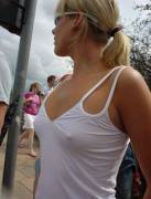 Tank top on a brisk day.