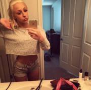 blonde in a croptop