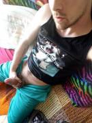 Bored and alone on a Friday night. But like the tank says, music makes me lose control~