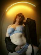 Blue lingerie