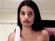 Little Lupe gagging dildo