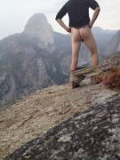 From behind in the mountain