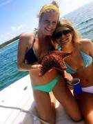 Two babes and a starfish