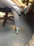 Pantyhose feet pics from work she let me take these