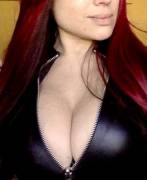 Redhead Milf in a catsuit