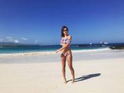 She is still around! Modelling those beaches..