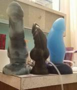 Large Blaze, Large Ridley, and Large Fenrir standing attention