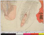 The Origins of Hentai - Surimono Picture Calander for the year Bunsei 3 attributed to Keisai Eisen (Japan, 1820)