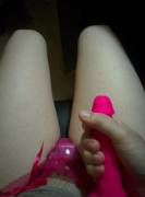 Just me, stroking my cock.