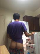 cooking in the kitchen