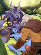 Riki & Jugg fucking Draenei by momdadno