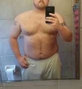 Hairy chested hockey player here...post game shower.