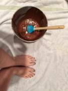 Who wants my cake batter covered feet?