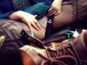 My sister in her car