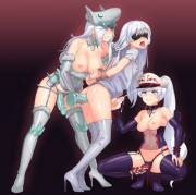 [NDGD]Winter and Weiss teaching their little 'sister' some manners (WinterXWeissXWhitley)