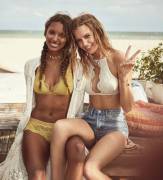 Josephine Skriver and Jasmine Tookes