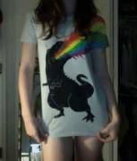 Rainbow-breathing dragon [gif]