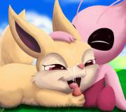 That's Not a Carrot. Celebi [M] and a rabbit [?]