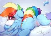 Rainbow Dash came in 10 secconds flat (artist: n0nnny)