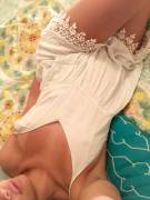 Petite girl with a sunburn