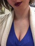 Purple lipstick and not much more [f]