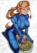 Metroid, Samus in a metroid