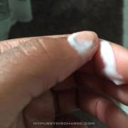 Creamy grool on fingers