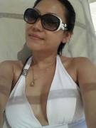 Chinese Cougar in White Bikini