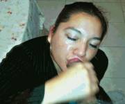 Squeezing out the cock