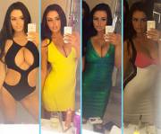 Abigail Ratchford in each outfit