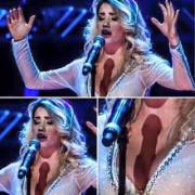 Singing from the diaphragm.