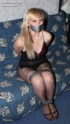 Blonde taped up