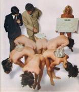 Male Chauvinist Corporate tycoons measure their profits from sales of enslaved Womyn's Libbers